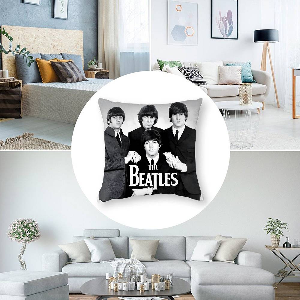 The B-beatleS-Band Pillow Case  Plush Fabric Soft  Pillowcase Double Sided Print Cushion Cover Household Gifts
