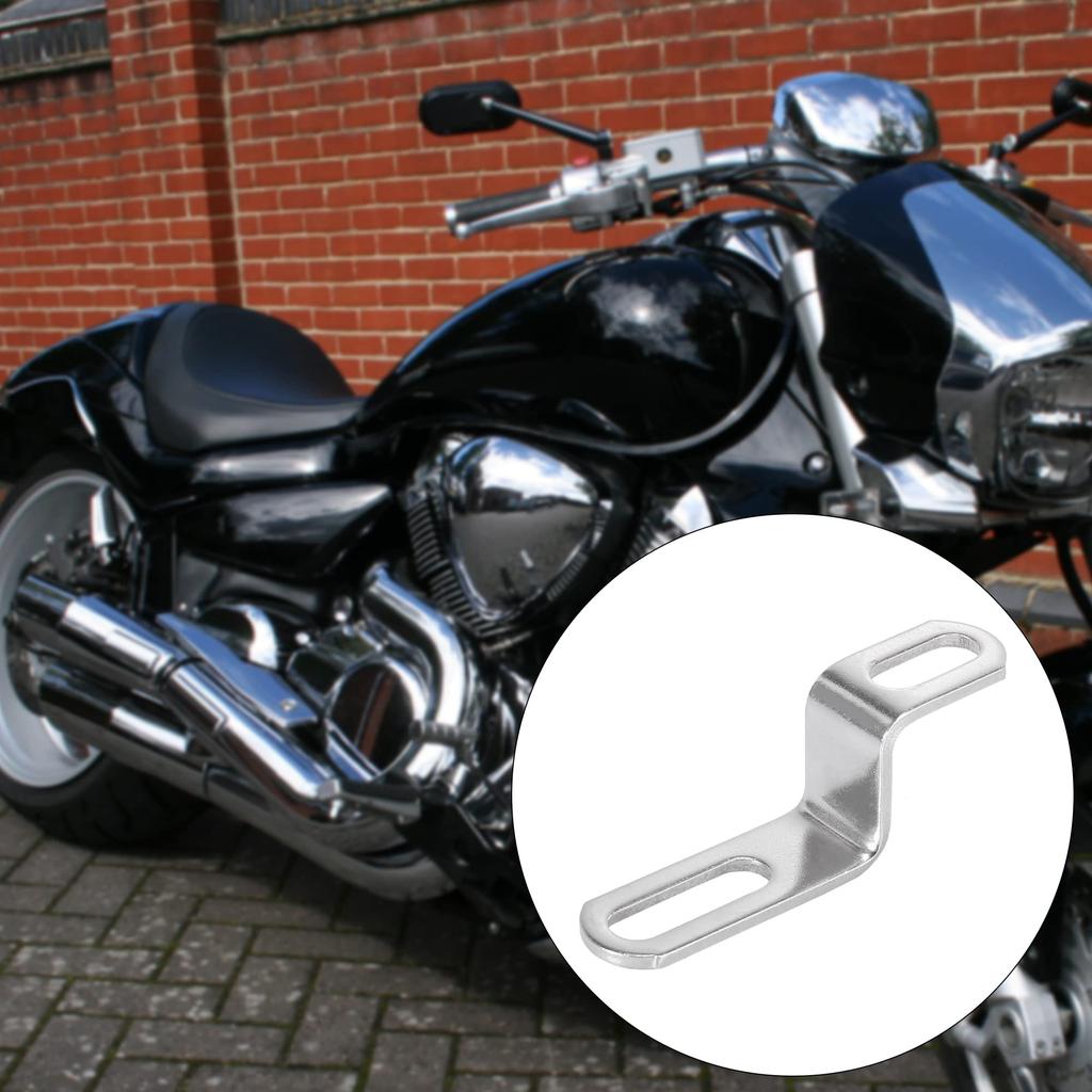 Motoforti Motorcycle Exhaust Pipe Bracket Z-Shaped Muffler Mounting Clamp Stainless Steel Silver Tone 20mm 30mm