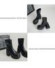 Z Schwarze Plateau-Stiefeletten für Damen (Petite) - Dicker Absatz, Schlankmachend, Hoher Absatz mit Seitenreißverschluss für Herbst und Winter 2025