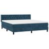 Box Spring Bed with Mattress Dark Blue 180x200 Cm Velvet