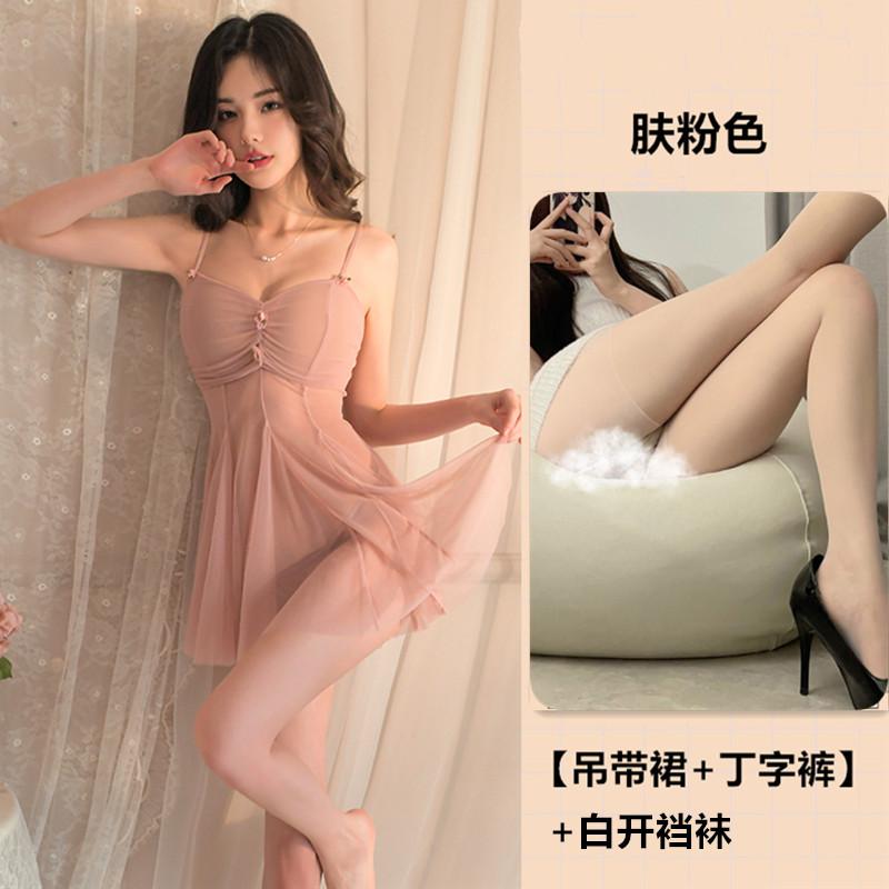 Sexy lingerie sexy mesh perspective hot suspender nightgown passion uniform