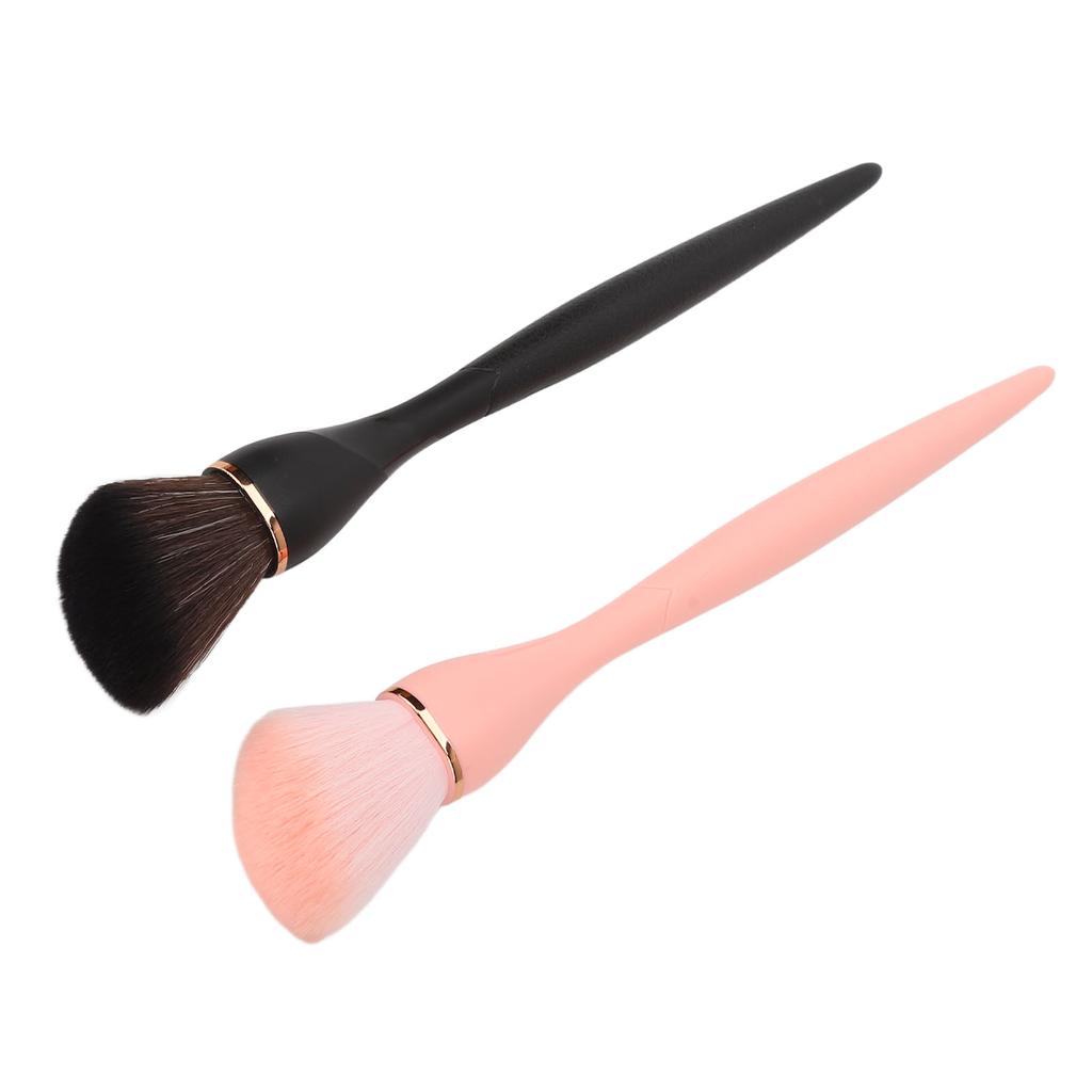 2PCS Angled Contour Brush Black Pink Artificial Fiber Accurate Coloring Soft Bristle Makeup Brush Set