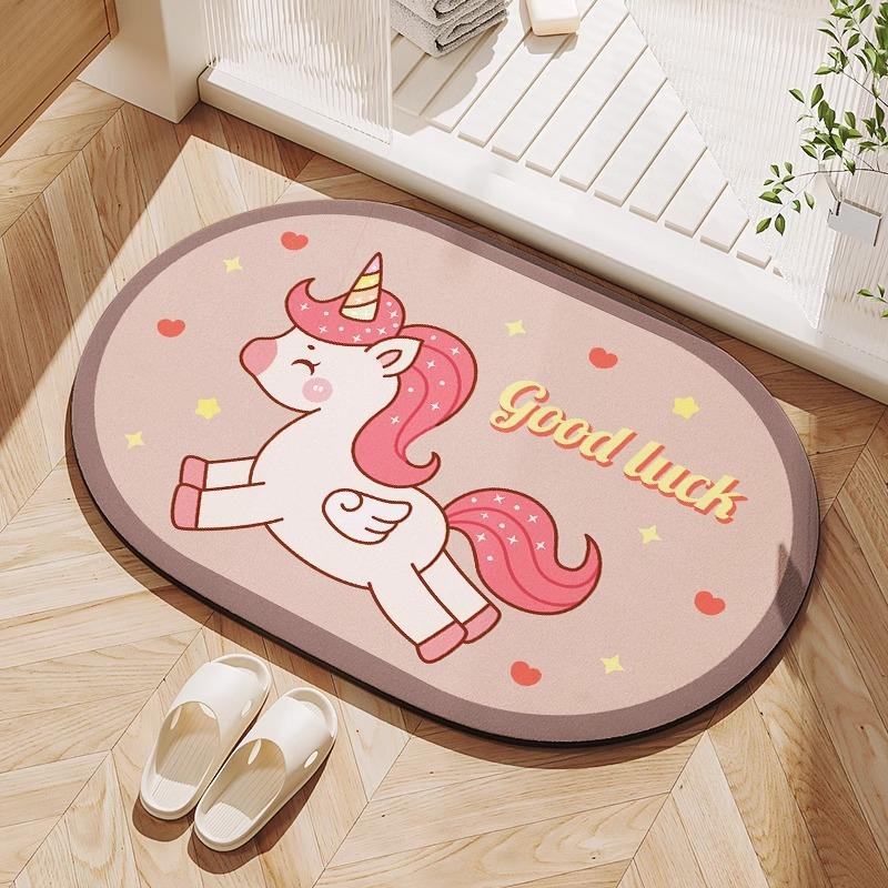 

Cartoon bathroom diatom mud floor mat household water absorption non-slip quick-drying bathroom floor mat entrance door mat 40x60cm15.7x23.6in