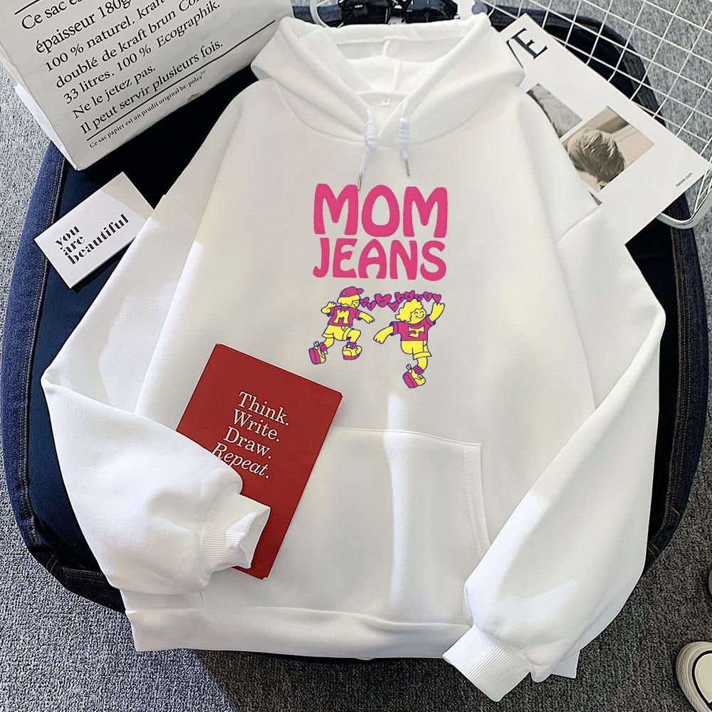 Funny Graphic Clothes Band Mom Jeans Band Streetwear Hoodies Long Sleeve Soft Hooded Pullovers Printing Women