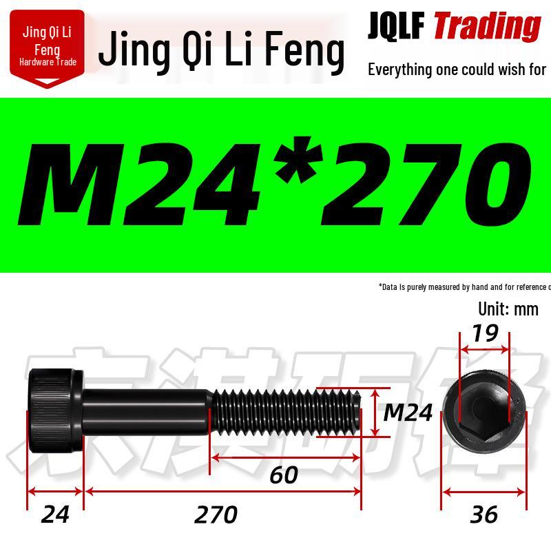M20-M27 High Strength Blackened Hex Socket Head Cap Screw with Knurled Cylindrical Half Thread