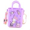 Beach Handbag Open Hole Tote Bag DIY Holiday Portable yellow