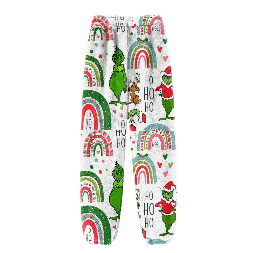 Women's Solid Color Trousers With Cuffs Casual Pants And Pajama Pants