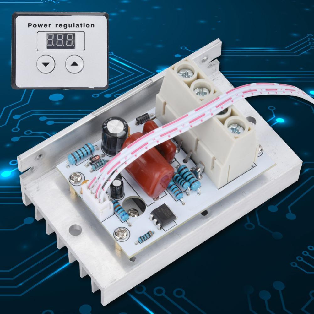 AC 220V 80A Speed Controller Digital Display Dimmer Switch SCR Voltage Regulator  Power Regulation