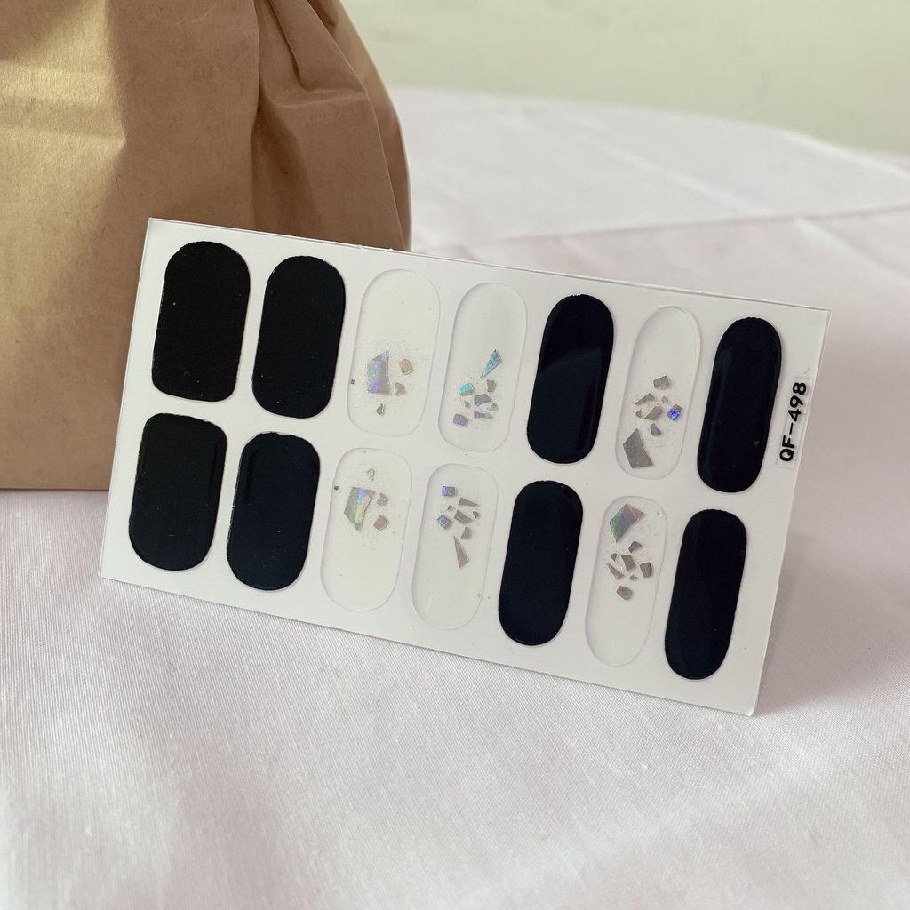 Leopar Desenli Tırnak Sanatı Etiketi Cam Mor İnternet Ünlüsü Tam Etiket Küçük Taze Nude Tırnak Etiketi