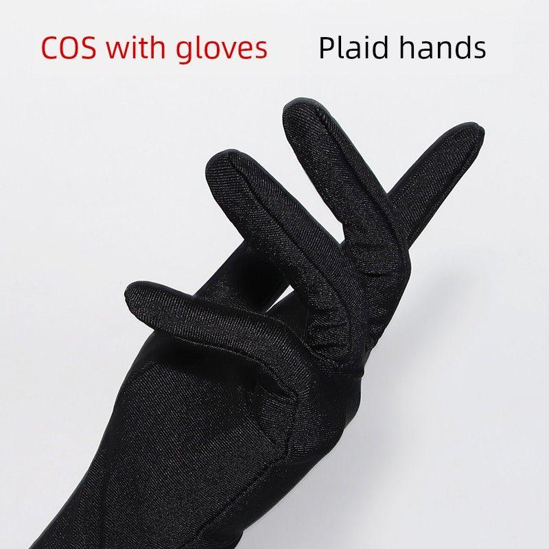

Cos Black and White Gloves Cartoon Exhibition Cross-Dressing Teacher Student Uniform Secondary Elastic Close to Hand Slim Looking Gloves Black COS gloves 1 pair/Lady One size