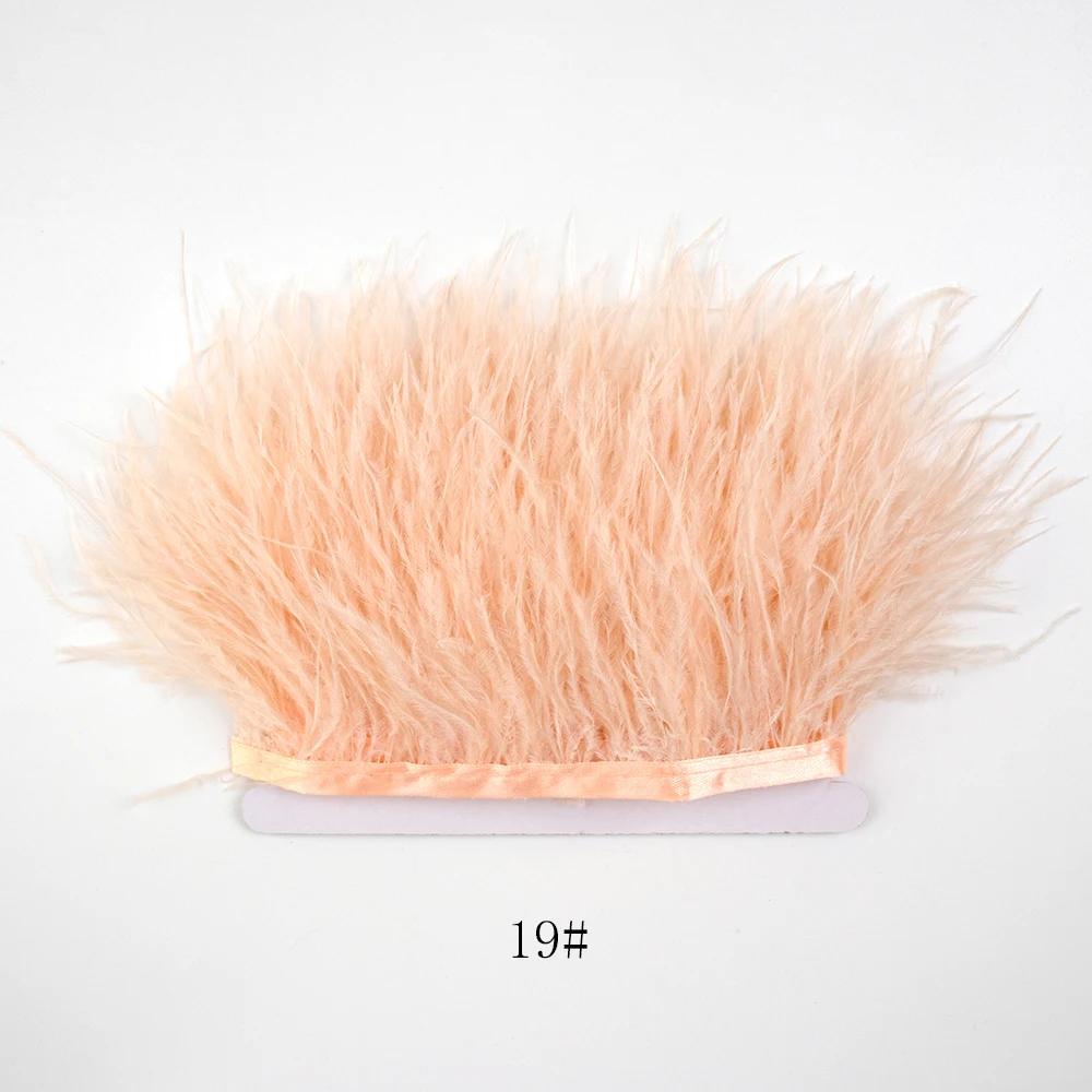1Meter Natural Fluffy Ostrich Feathers Trim 8-10Cm Red Ostrich Plumes Craft Ribbon For Wedding Dress Sewing Clothing Decoration