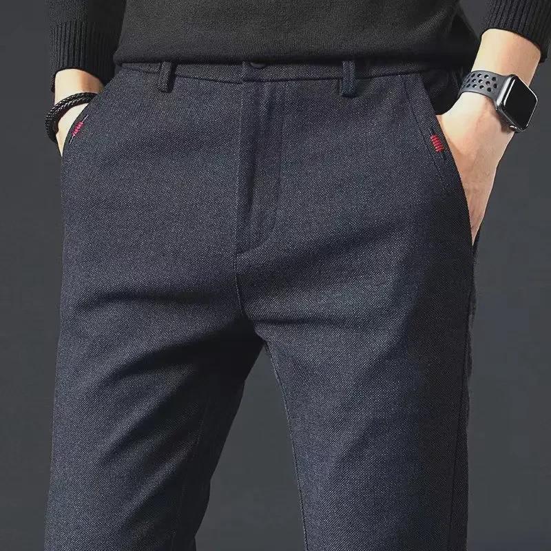 2024 Pánské podzimní/zimní úzké rovné ležérní kalhoty - Korejský styl business móda