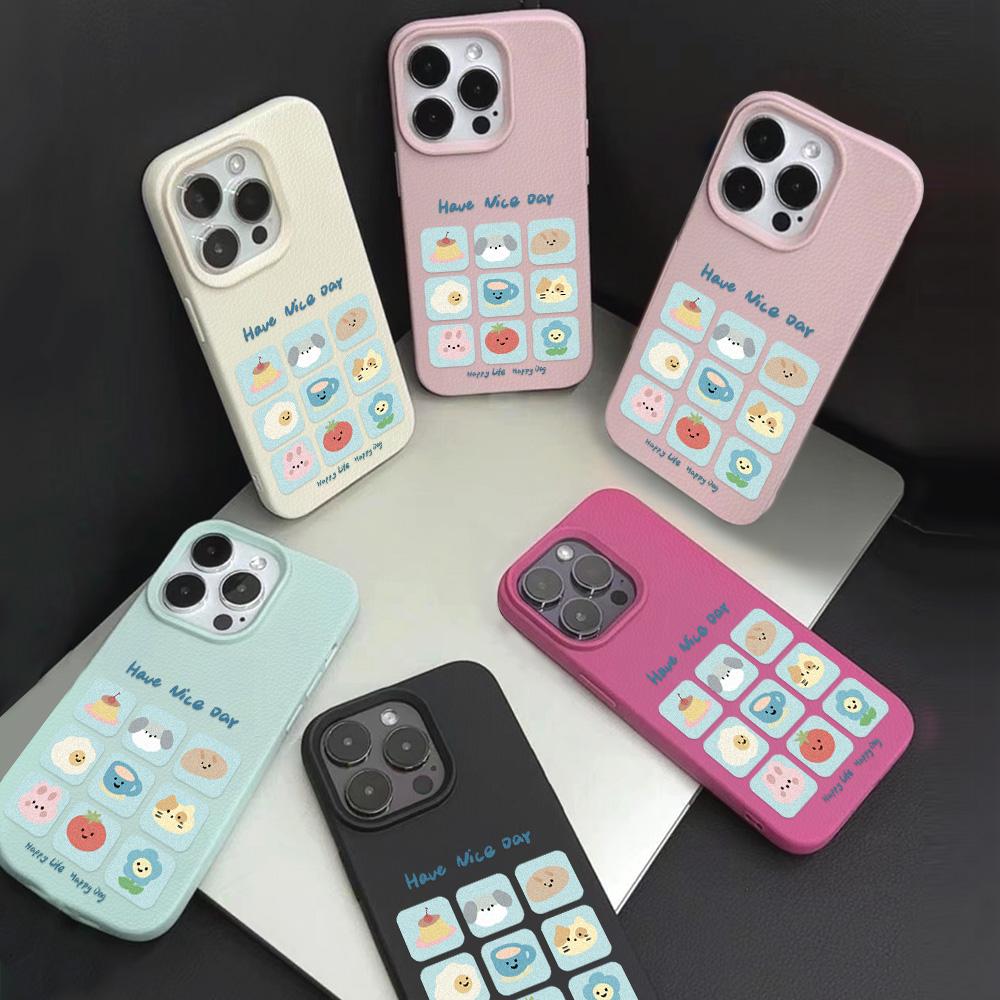 Phone Case for iPhone 11 13 Case iPhone 12 14 15 16 Pro Max 12 Pro 15 Plus Leather Painted Waterproof Drop-proof and Wear-resistant Cartoon