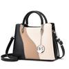 Modische Damen-Handtasche PU-Leder-Umhängetasche mit großem Fassungsvermögen, lässige Patchwork-Umhängetasche, klassische Retro-Tragetasche