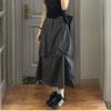 Army Green American Tooling Skirt Women's Summer High-waisted A-word Thin Quick-drying Sports Umbrella Skirt  Adjustable Drawstring Split Midi Skirt
