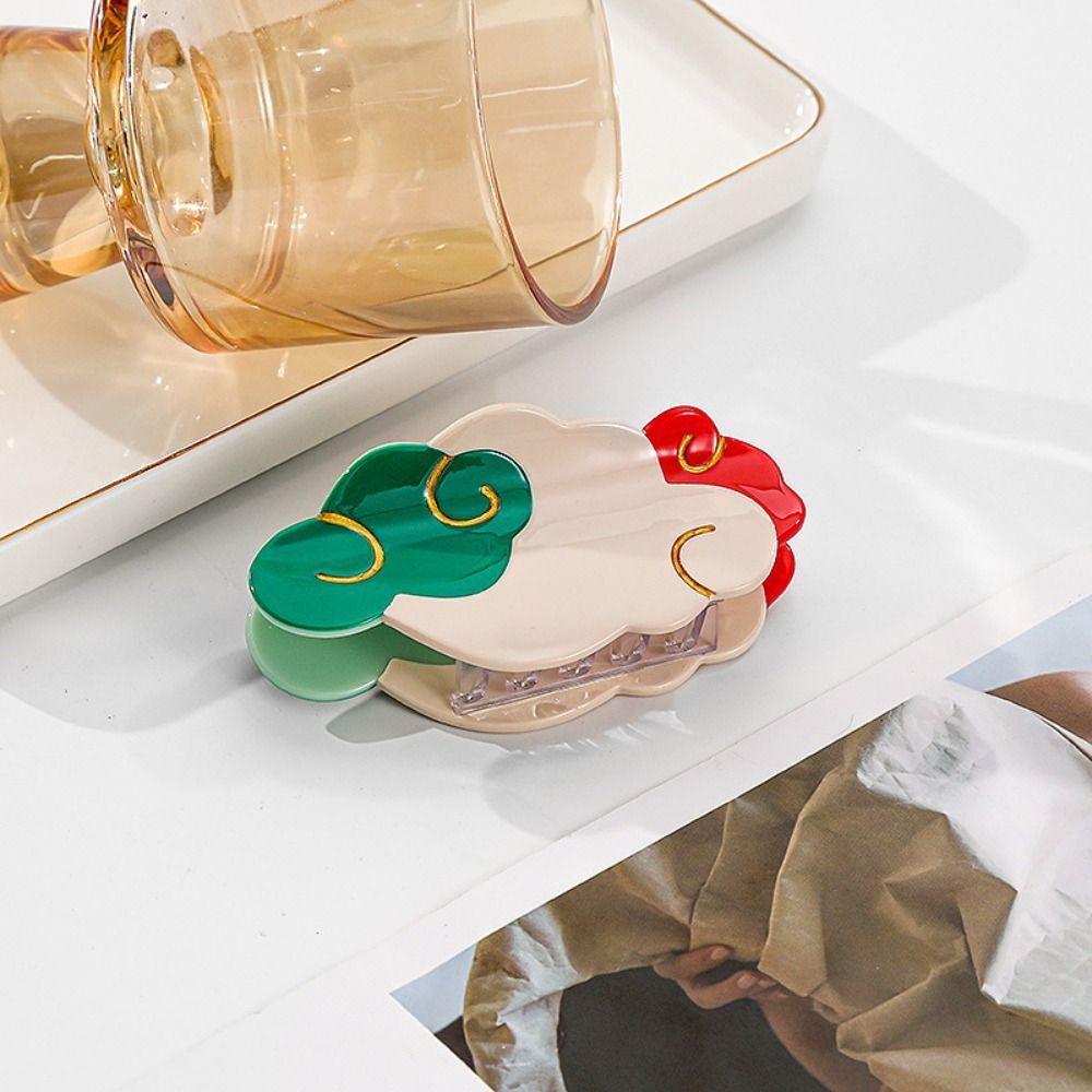 

Acetic Acid Chinese Style Hair Clip Yuanbao Shark Clip Personalized Acetate Hair Claw Daily F