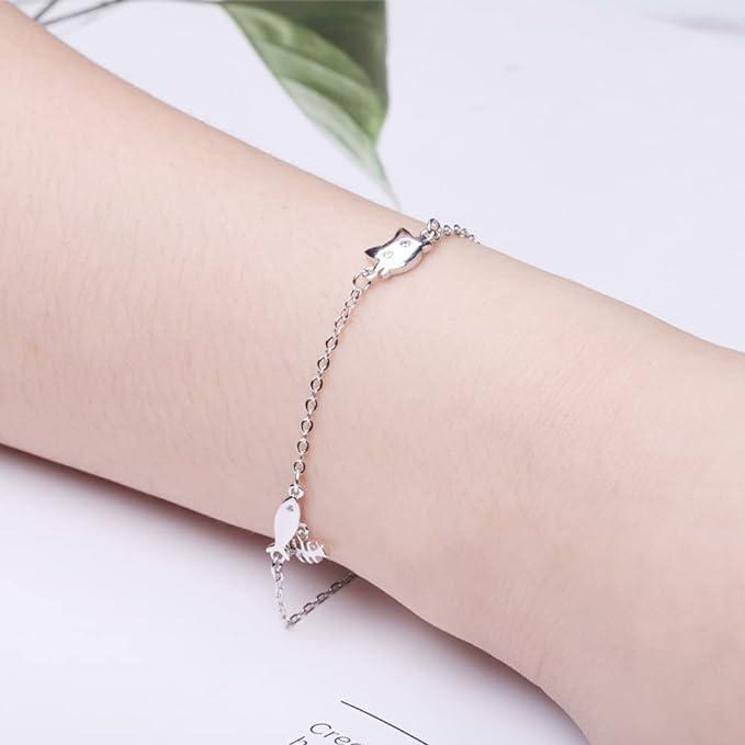 Cat Bracelet for Women, Luxury 925 Sterling Silver, Popular Cat Bracelet, Hypoallergenic to Metal, Gift, Comes with Special Box