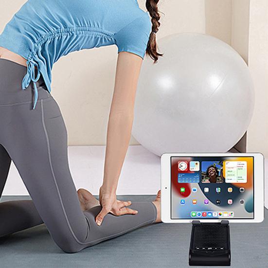 Mobile Phone Holder with Wireless Bluetooth-compatible Speaker Telescopic Great Load Bearing Anti-skid Bottom