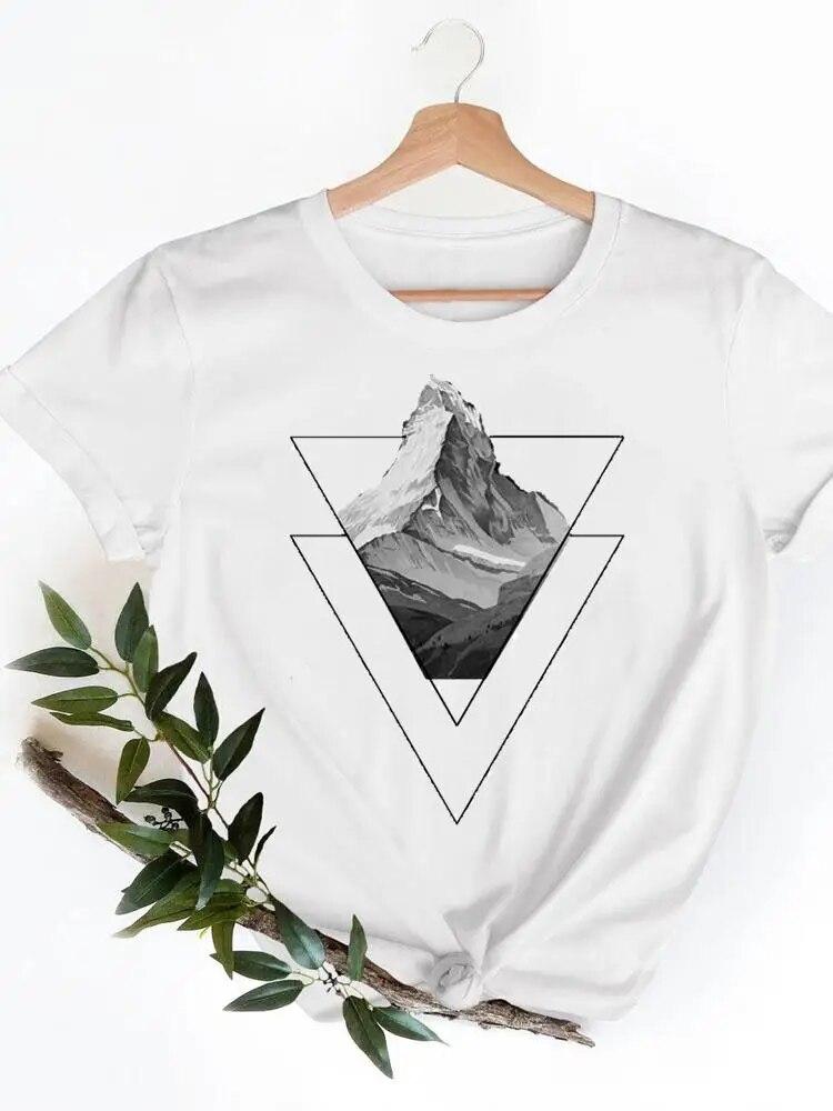 Short Sleeve Ladies Print T-shirts Geometric Spring  Clothing Women T Clothes Summer Casual Fashion Female Graphic Tee