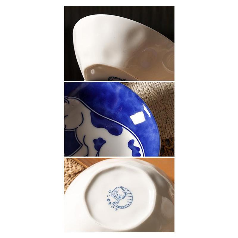 Ins Niedliche Niedliche Katze Geschmacksnapf Keramik Rund Gewürzschale Kinder Cartoon Kreatives Geschirr Essigschale Dip-Schale