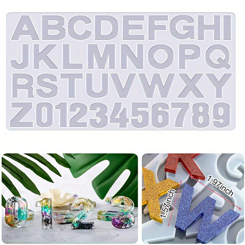 1Pcs 26 English Numeral and Letter Molds, High Mirror Resin Crafts, Silicone Molds
