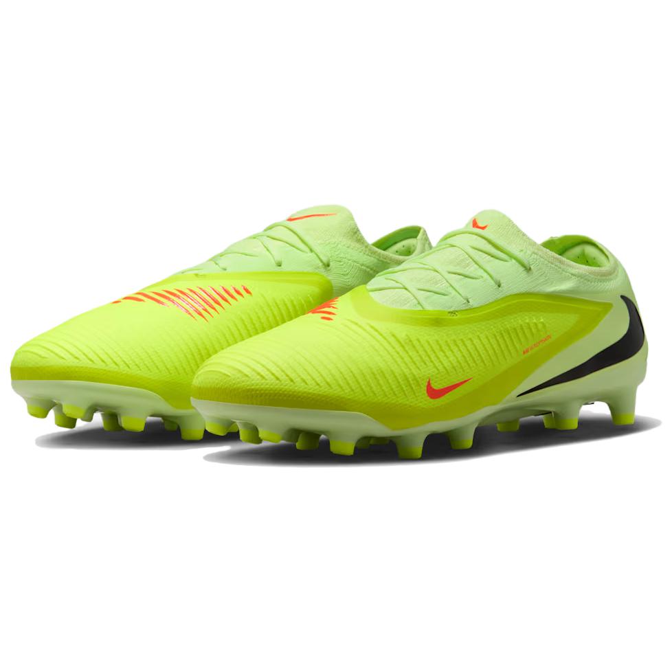 Nike Phantom 6 Low Pro AG Hyper Crimson Limelight Crampons Unisexe Vert Noir HQ2317-800
