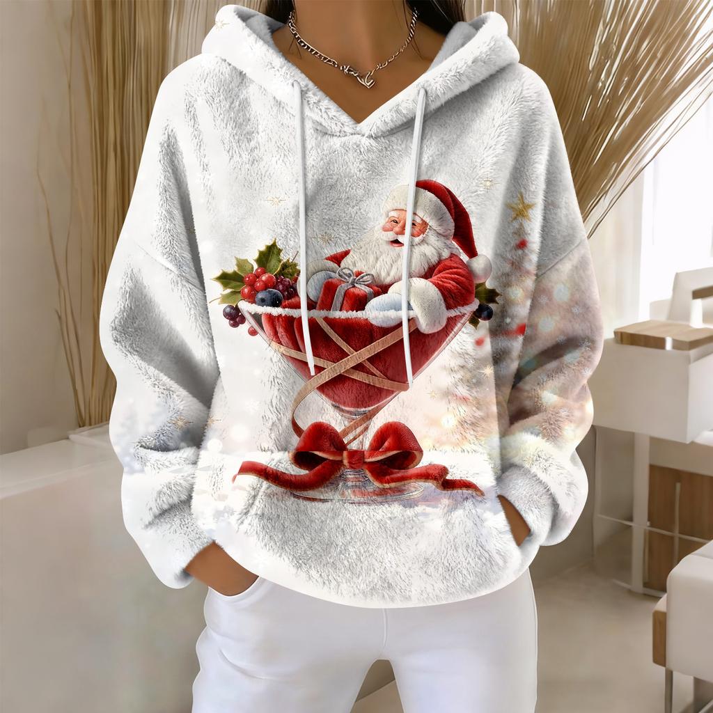 Dámské mikiny Oversized Zimní Plyšové Roztomilé Mikiny Pulovr Trendy Podzimní Zimní Oblečení