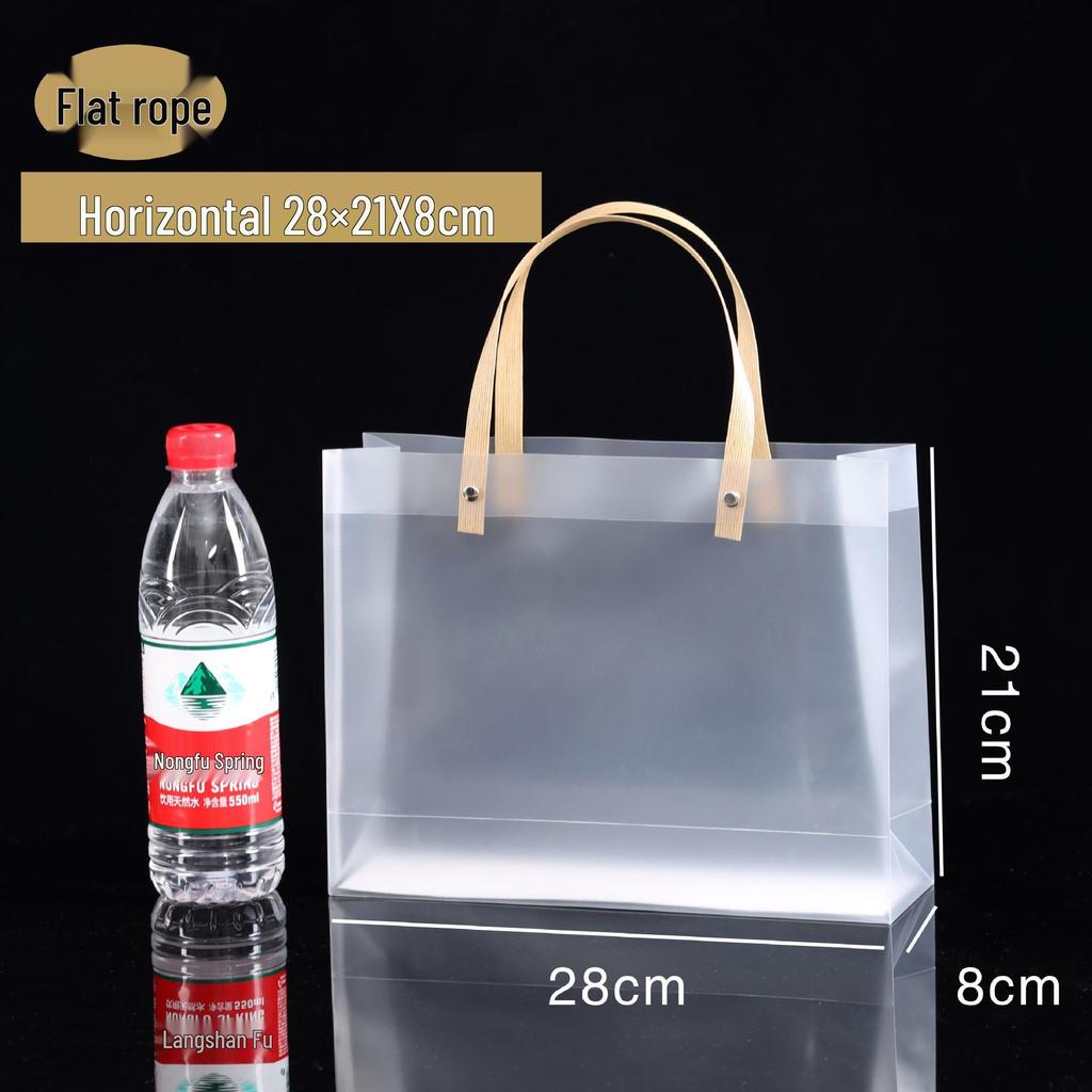 In Stock PVC Transparent Tote Bag, Frosted PP Plastic Gift/Souvenir Packaging, Wedding Candy Bag