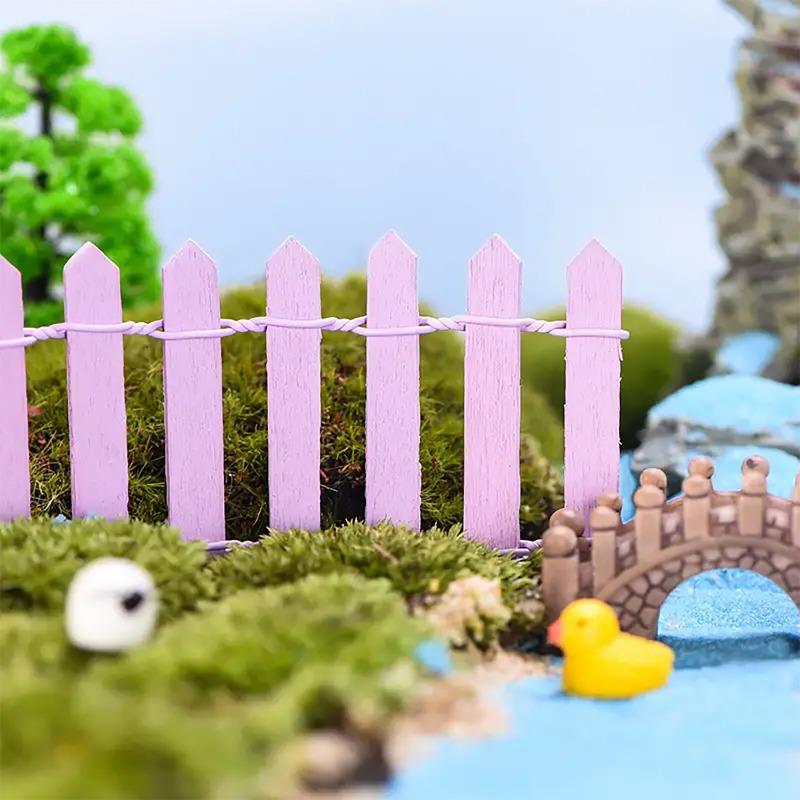 Succulent Wooden Fence Micro Landscape Ornaments Mini Small Fence Landscaping Fence Tools