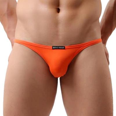 Sexy Underwear Men Mini Briefs Low Waist Sexy Underpants Smooth Ice Silk Male Panties Bikini Briefs