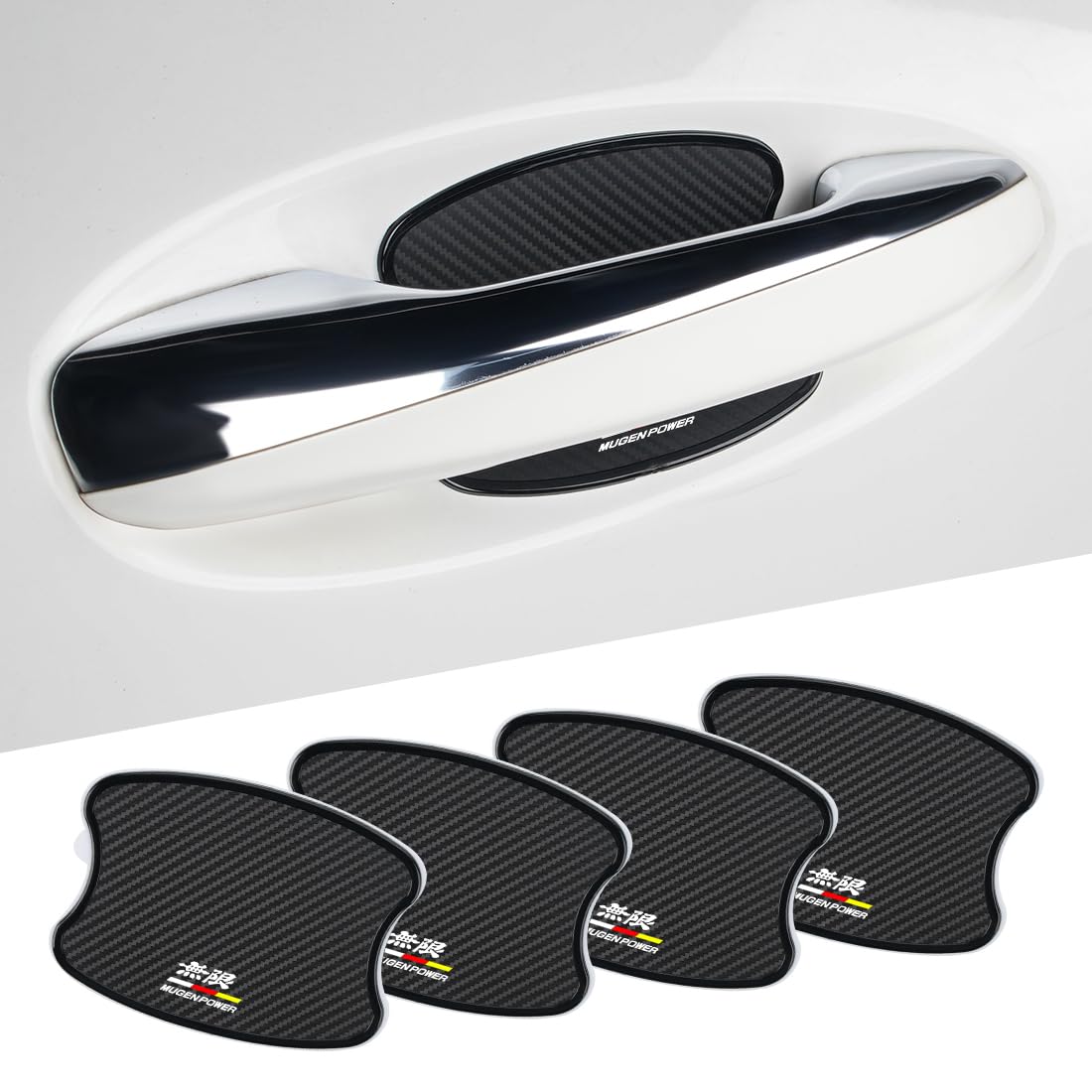 

Honda Mugen Door Handle Compatible with All Grades of Honda Protective Car Paint Easy TPU Material with Carbon Fiber Set of Exterior Parts Protector, чорний