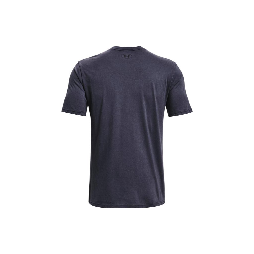 Under Armour Letter Print Bull Round Neck Short Sleeve T-Shirt Men T-Shirts Navy-Blue 1373745-558