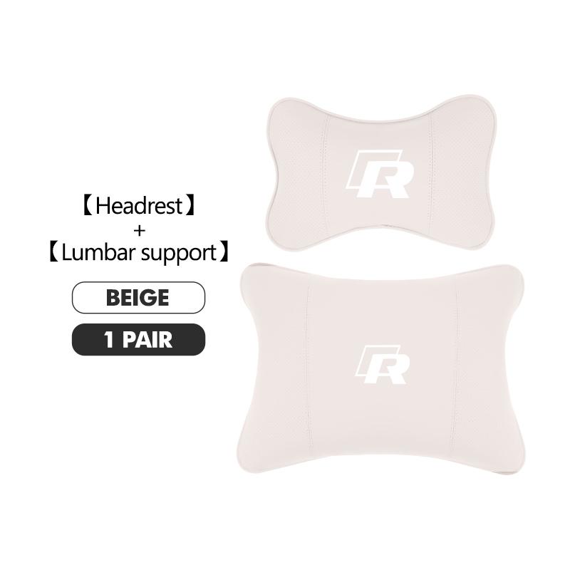 Breathable Leather Car Headrest Pillow Lumbar Support Pad For Volkswagen VW Tiguan CC Jetta Polo Golf 4 5 6 Passat B5 B6 B7 CCNI9