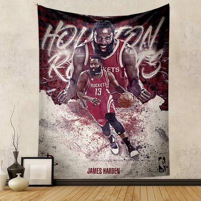 "Basketball Star Action Patterned Design" Patterned Tapestry for Bedroom and Living Room Home Decor.