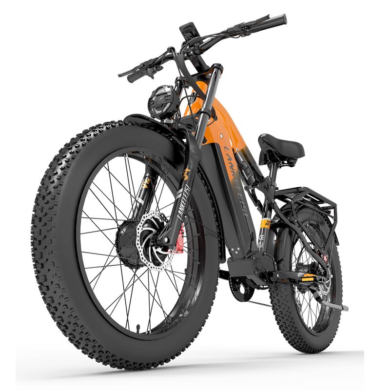 LANKELEISI MG800MAX Dualmotor 2000W Elektrisches Mountainbike, 48V 20Ah 26" Fat Tire Vollfederung All-Terrain E-Bike