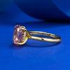 Zhuozhifan S925 Gold-Plated Sterling Silver Ring with High Carbon Diamond & Oval Morganite