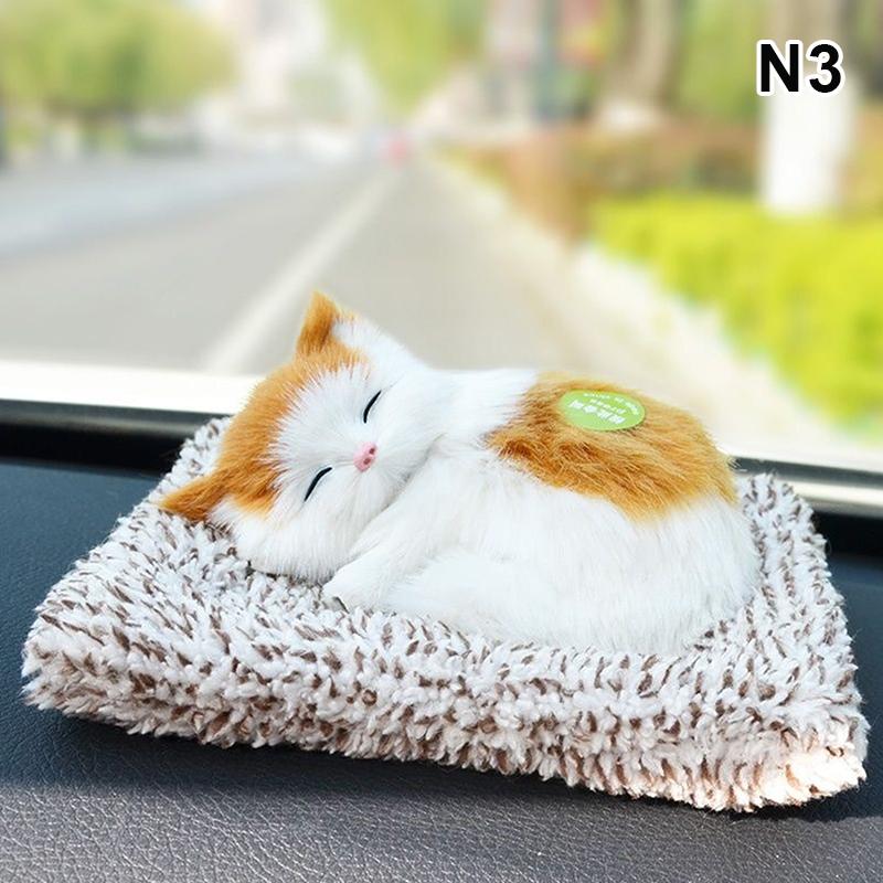 Kawaii Simulation Sleeping Cat Stuffed Animals Display Mold Portable Fake Cat Kittens Doll Ornaments Decoration Kids Plush Toys