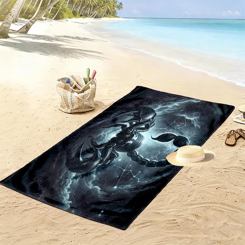 Dark Scorpion 2D Flat Print Beach Towel, Large Soft Quick Dry Towel for Beach Camping Swimming.MSTJ0918111