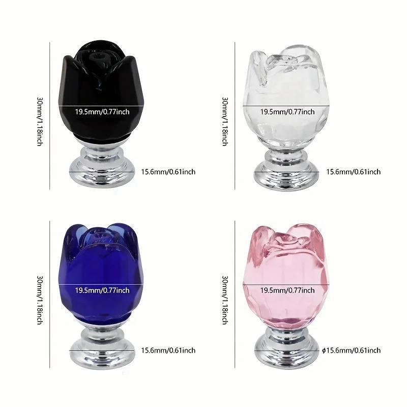 1/4Pcs Retro rose crystal drawer handle jewelry box European style natural color