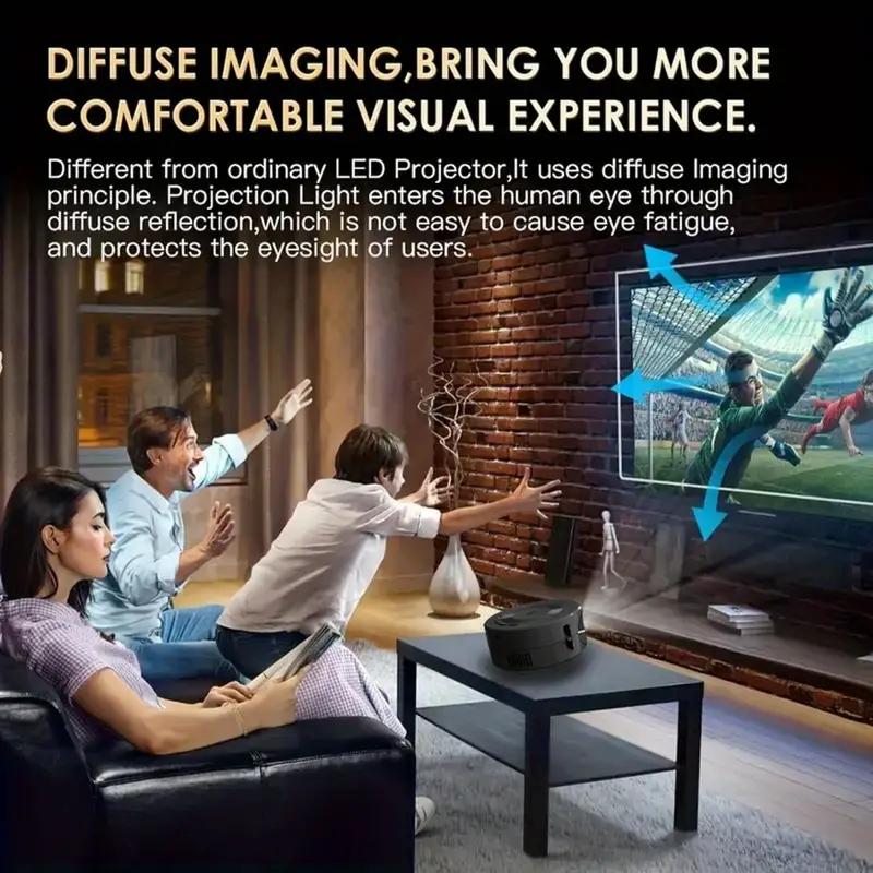 Mini Projector Screen 1080P 4K Portable Wired Projector Small Home Theater Kids Gift Cinema Video Smart HD TV Movie Media Player For IOS Android