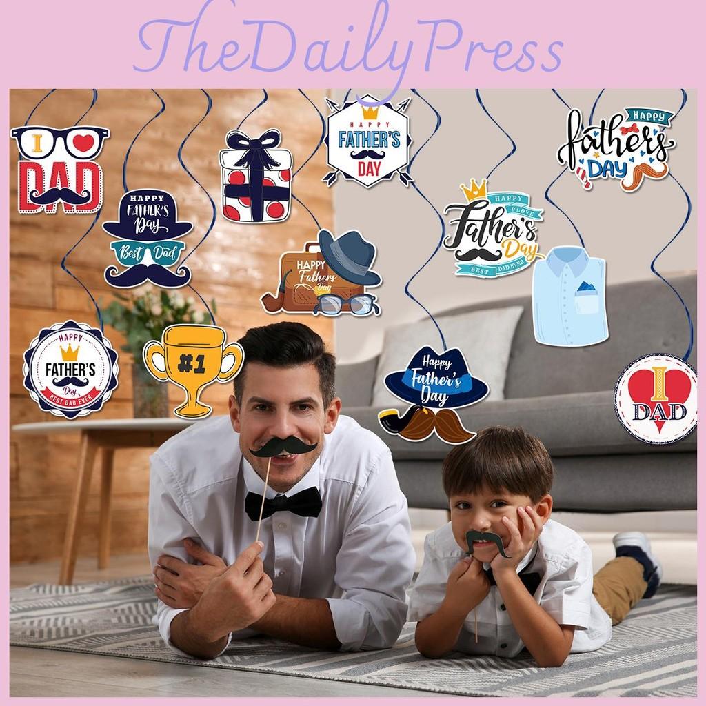 Day Theme Father Trophy Hat Gift Pattern Party Paper Hanging Decoration Pendant