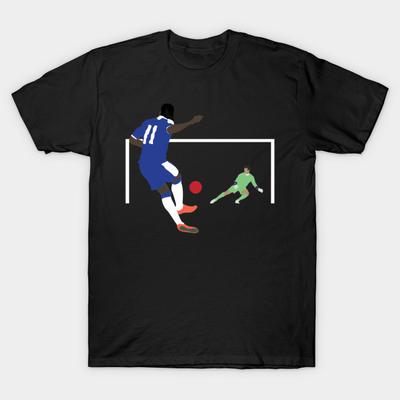 Herren Schwarzes T-Shirt mit Aufdruck Didier Drogba No-Cut Transferpapier Druck Baumwoll-T-Shirt