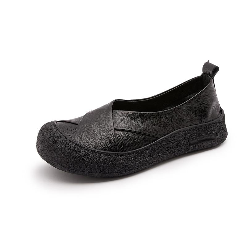 New Top-layer Cowhide Spring New Genuine Leather Women's Middle-aged and Old Casual Small Leather Shoes Women