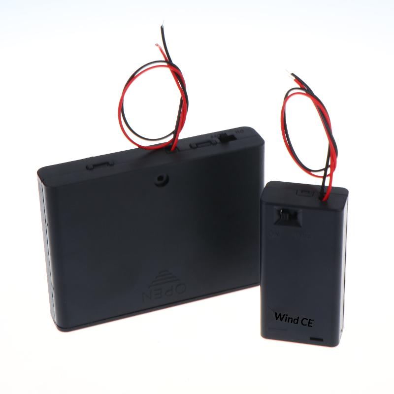 1/3Pcs Aa Battery Holder Storage Case Box With Switch And Cover For Aa Batteries Standard Container 1 2 3 4 6 8 Slots
