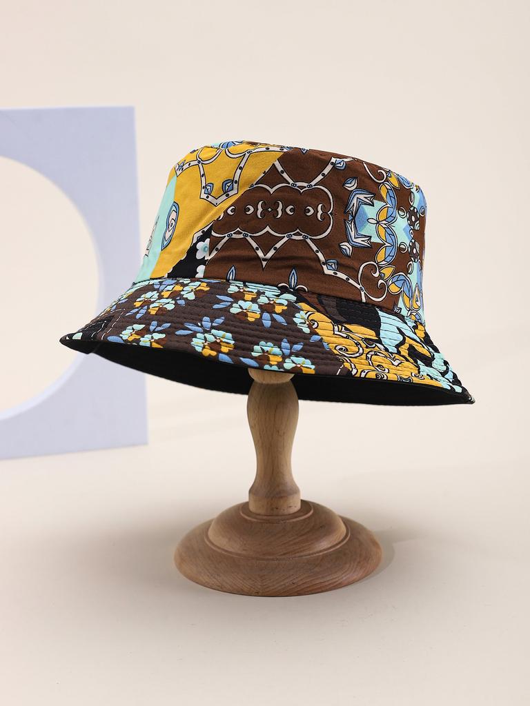 Women's Spring Summer Graffiti Bucket Hat Hip-Hop Flat Brim Street Dance KPOP Fashion Outdoor Sunshade Trendy Cap Sun Hat Men