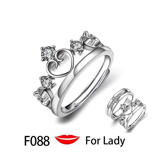 Huitan 1 Pc Trendy Couple Pledge Love Token Ring With Letter His Queen&Her King Engraved Wedding Ring For Women&men Finger Rings