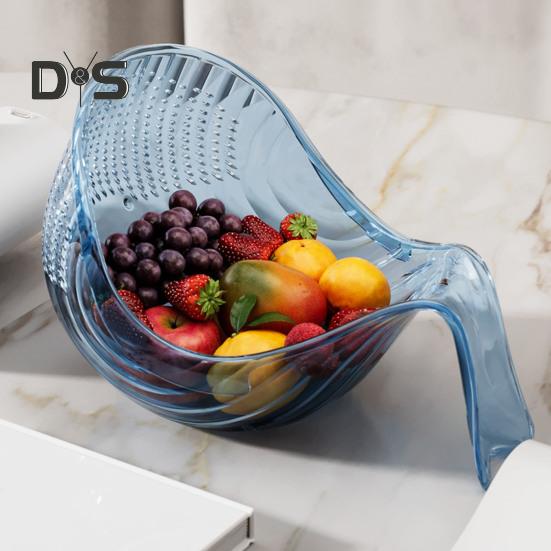 Panier à légumes avec poignée, de qualité alimentaire, sans BPA, multifonction, pour le lavage des fruits et légumes, avec trous de drainage