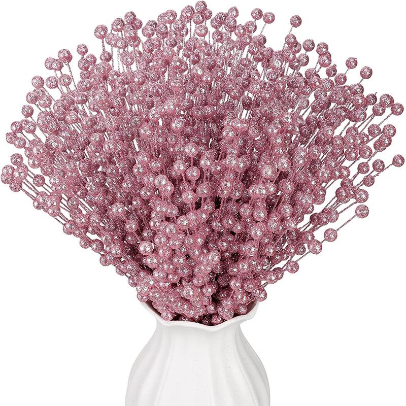 50Pc/Pack Glitter Christmas Berry Artificial Foam Flowers Christmas Tree Decor for Home Wedding Decor DIY Wreath Accessories