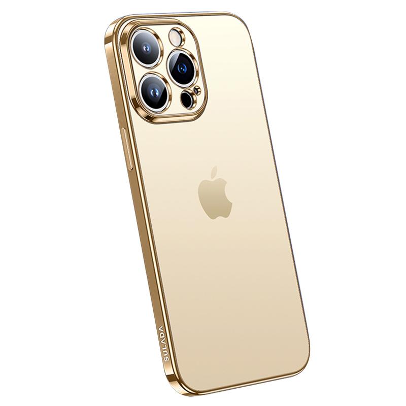 

For iPhone 15 Pro Max TPU Case Electroplating AG Matte Phone Cover Anti-Scratch Phone Shell Gold