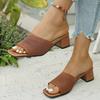 Mid-heel Sandals and Slippers Women's Summer Flying Woven Outer Wear One-word Fashion Women's Sandals and Slippers